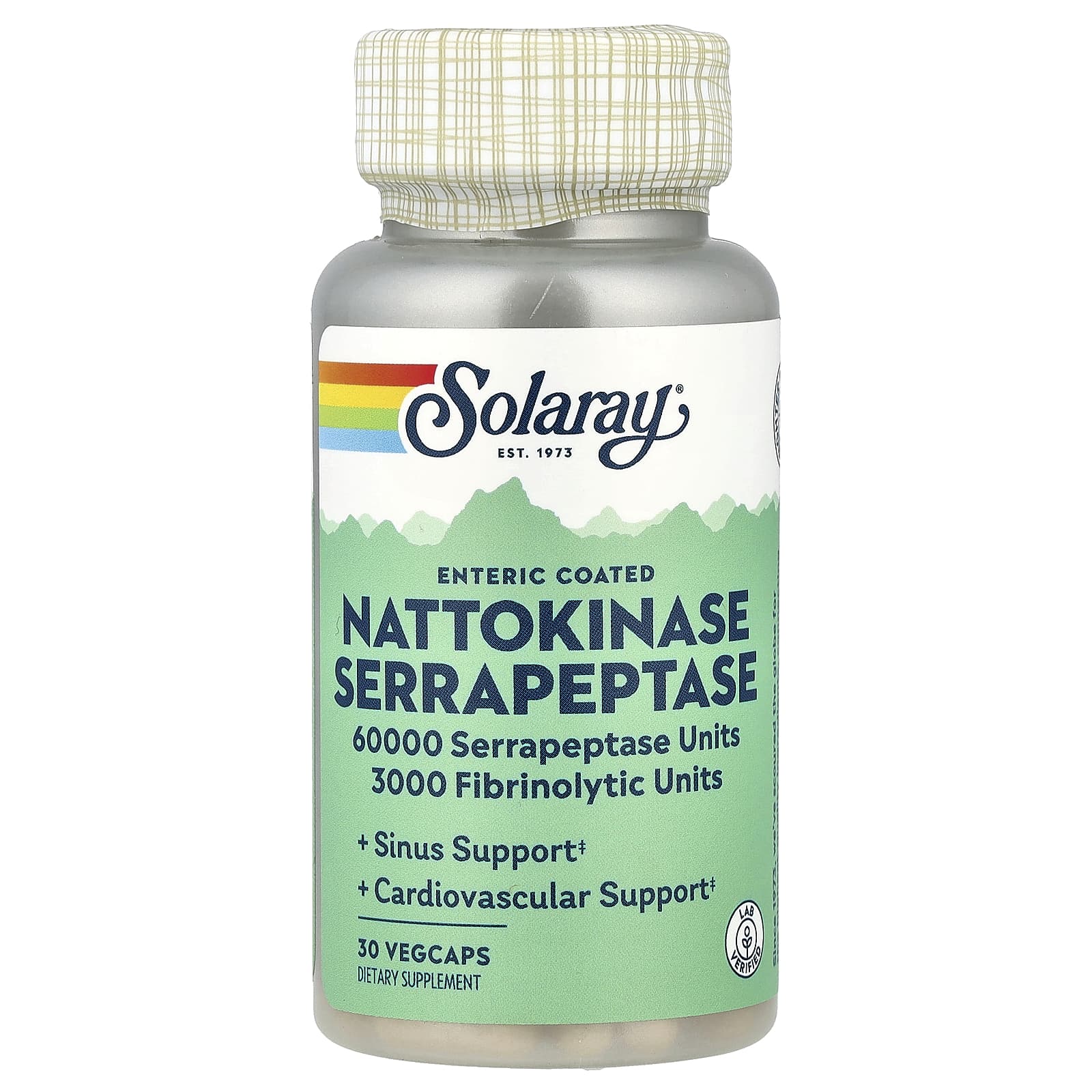 Solaray, Nattokinase Serrapeptase, Enteric Coated, 30 VegCaps - Image 1