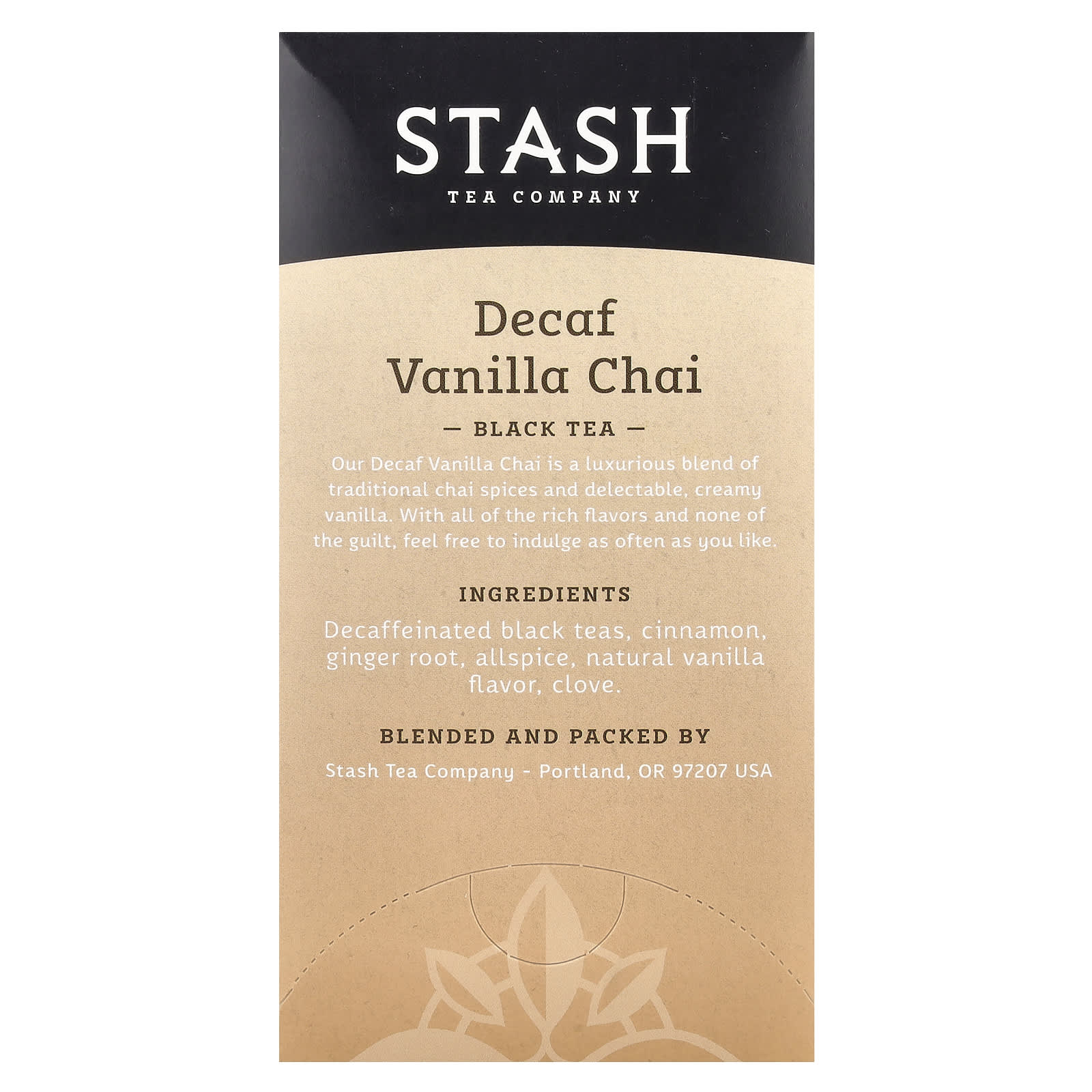 Stash Tea, Black Tea, Vanilla Chai, Decaf, 18 Tea Bags, 1.2 oz (36 g) - Image 2