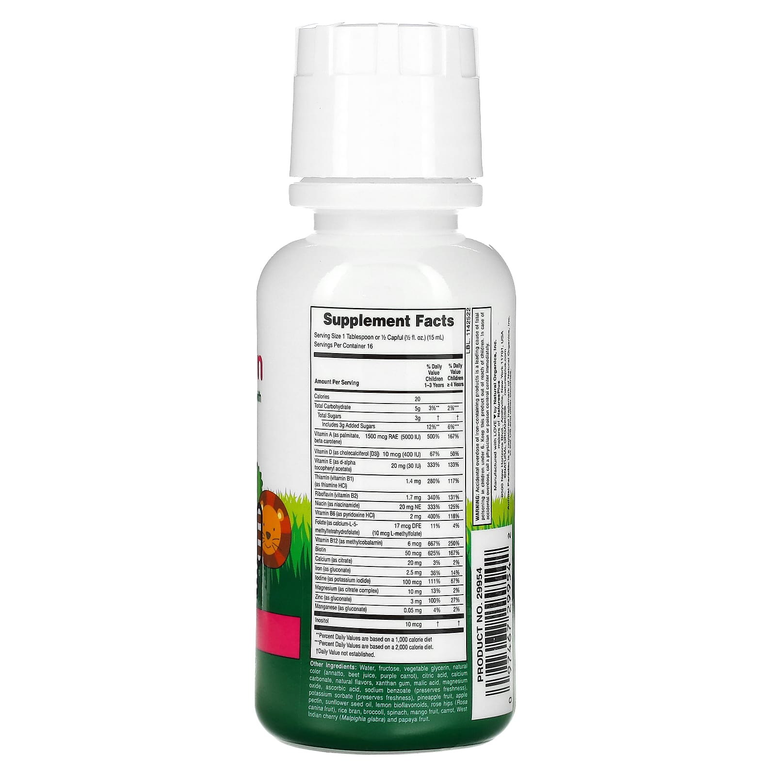 NaturesPlus, Animal Parade, Multivitamin Liquid, Tropical Berry, 8 fl oz (236.56 ml) - Image 2