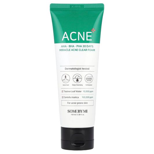 SOME BY MI, AHA, BHA, PHA 30 Days Miracle Acne Clear Foam, 3.38 fl oz (100 ml) - Image 1