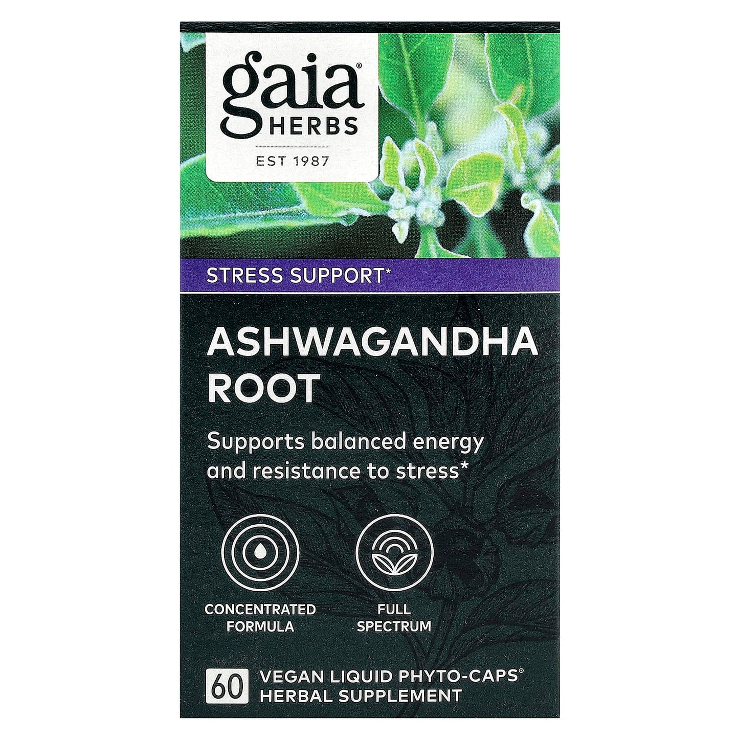 Gaia Herbs Ashwagandha Root Stress Support Supplement - Image 1