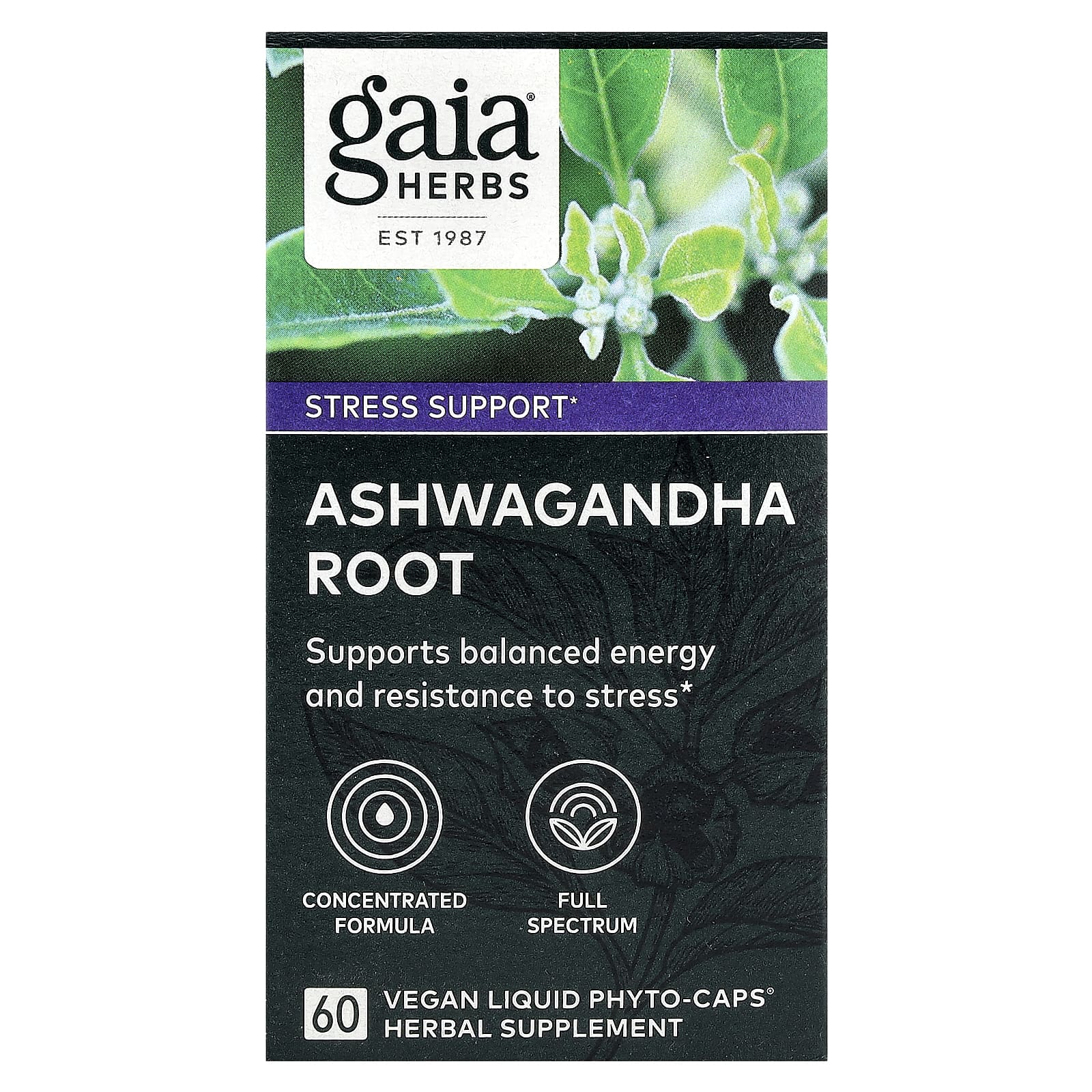 Gaia Herbs Ashwagandha Root Stress Support Supplement - Image 1