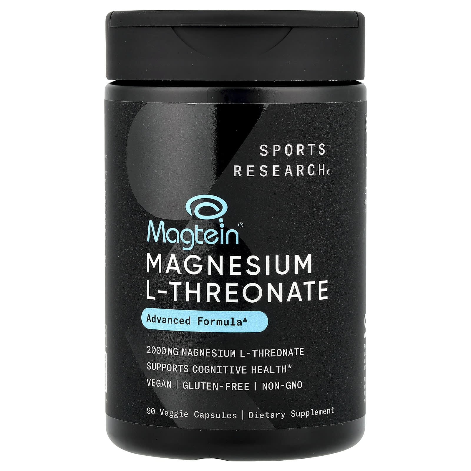 Sports Research, Magtein®, Magnesium L-Threonate, 2,000 mg, 90 Veggie Capsules (666 mg per Capsule) - Image 1