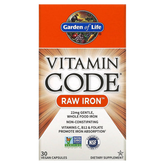 Garden of Life, Vitamin Code®, RAW Iron™, 30 Vegan Capsules
