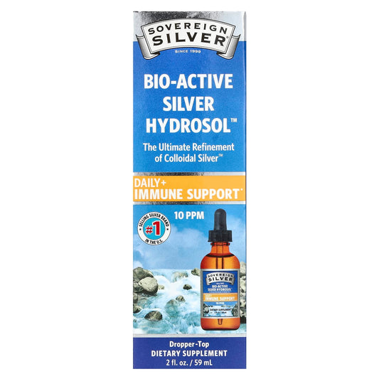 Sovereign Silver, Bio-Active Silver Hydrosol™ Dropper-Top, 10 PPM, 2 fl oz (59 ml) - Image 1