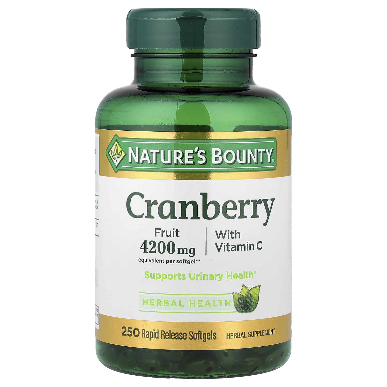 Nature's Bounty, Cranberry with Vitamin C, 250 Rapid Release Softgels - Image 1