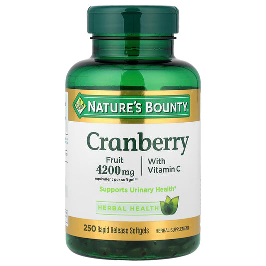 Nature's Bounty, Cranberry with Vitamin C, 250 Rapid Release Softgels - Image 1