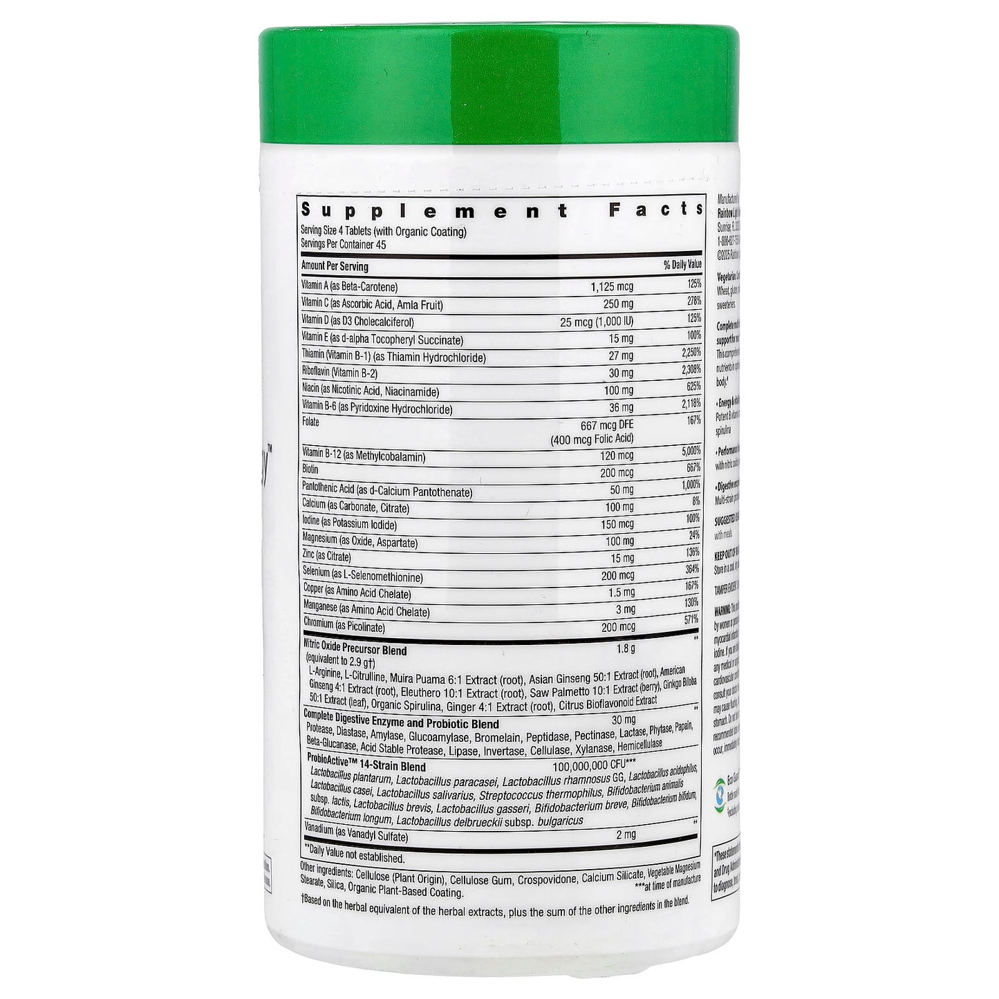 Rainbow Light, Performance Energy™ for Men+ Real Food Nutrients, 180 Tablets - Image 2