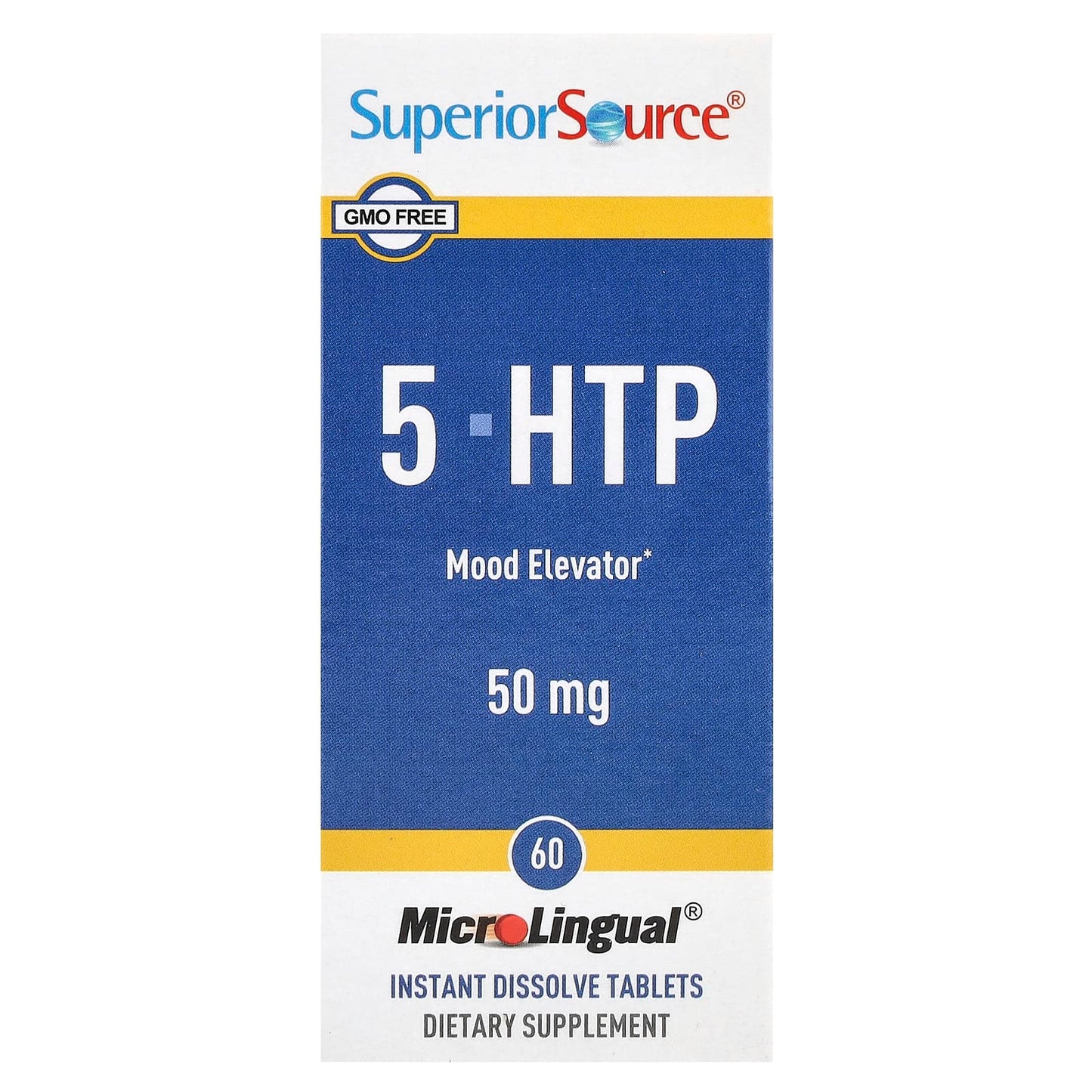 Superior Source, 5-HTP, 50 mg, 60 MicroLingual® Instant Dissolve Tablets - Image 1