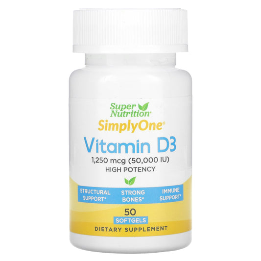 High Potency Vitamin D3, 50,000 IU, 50 Softgels for Strong Bones - Image 1
