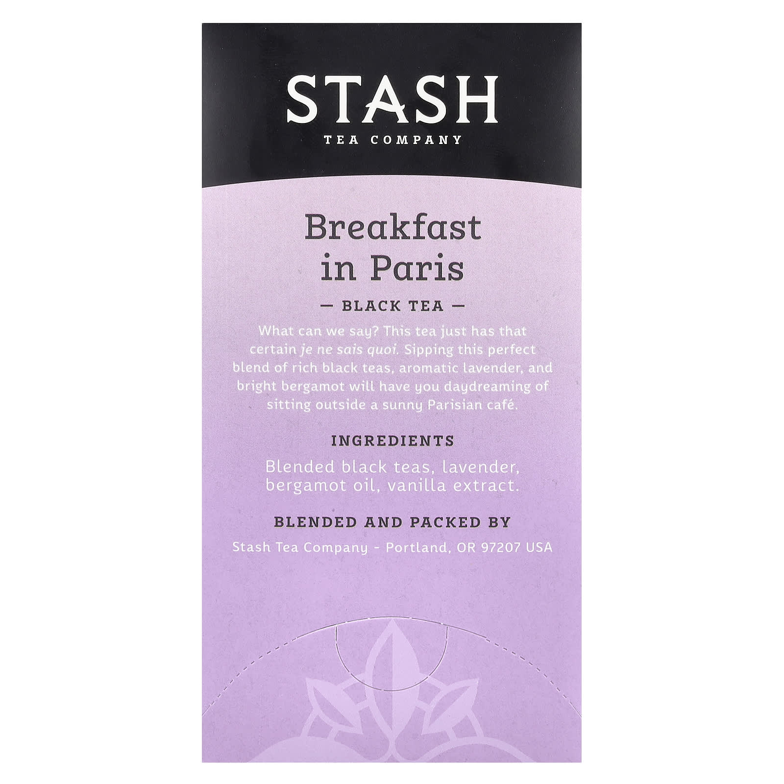Stash Tea, Black Tea, Breakfast in Paris, 18 Tea Bags, 1.2 oz (36 g) - Image 2