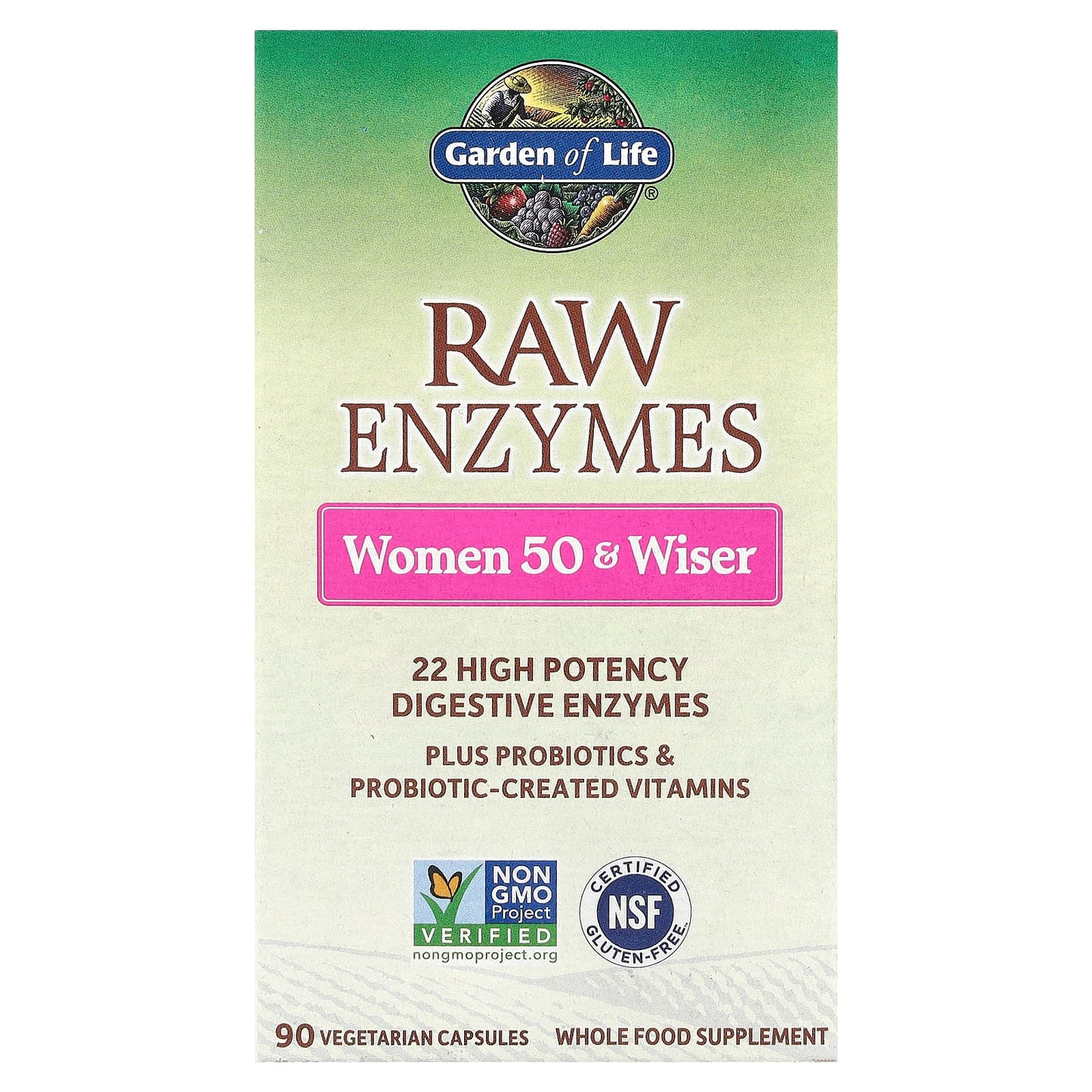 Garden of Life RAW Enzymes for Women 50+ Digestive Health - Image 1