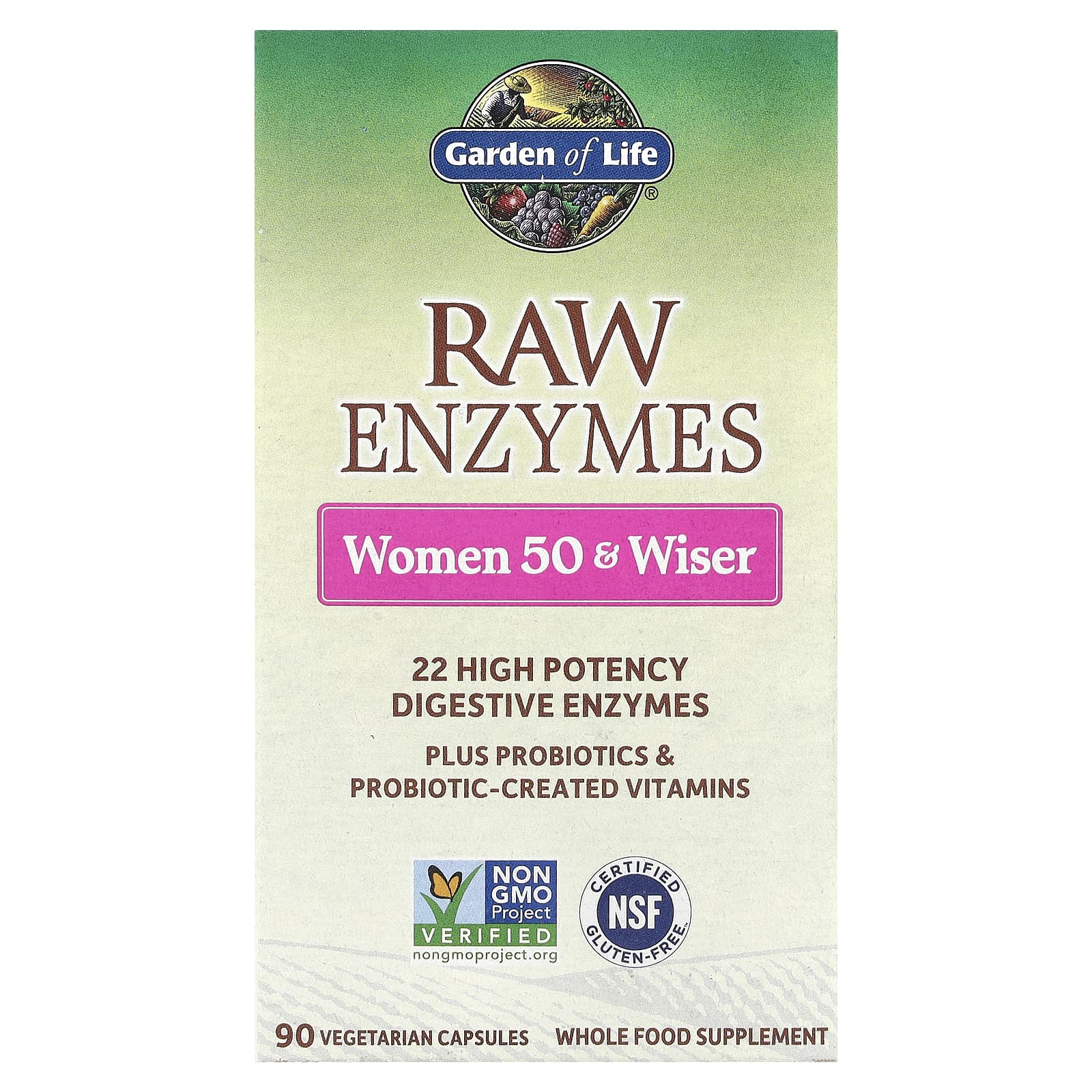 Garden of Life RAW Enzymes for Women 50+ Digestive Health - Image 1