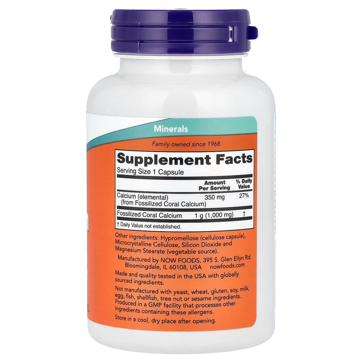 NOW Foods, Coral Calcium, 350 mg, 100 Capsules - Image 2