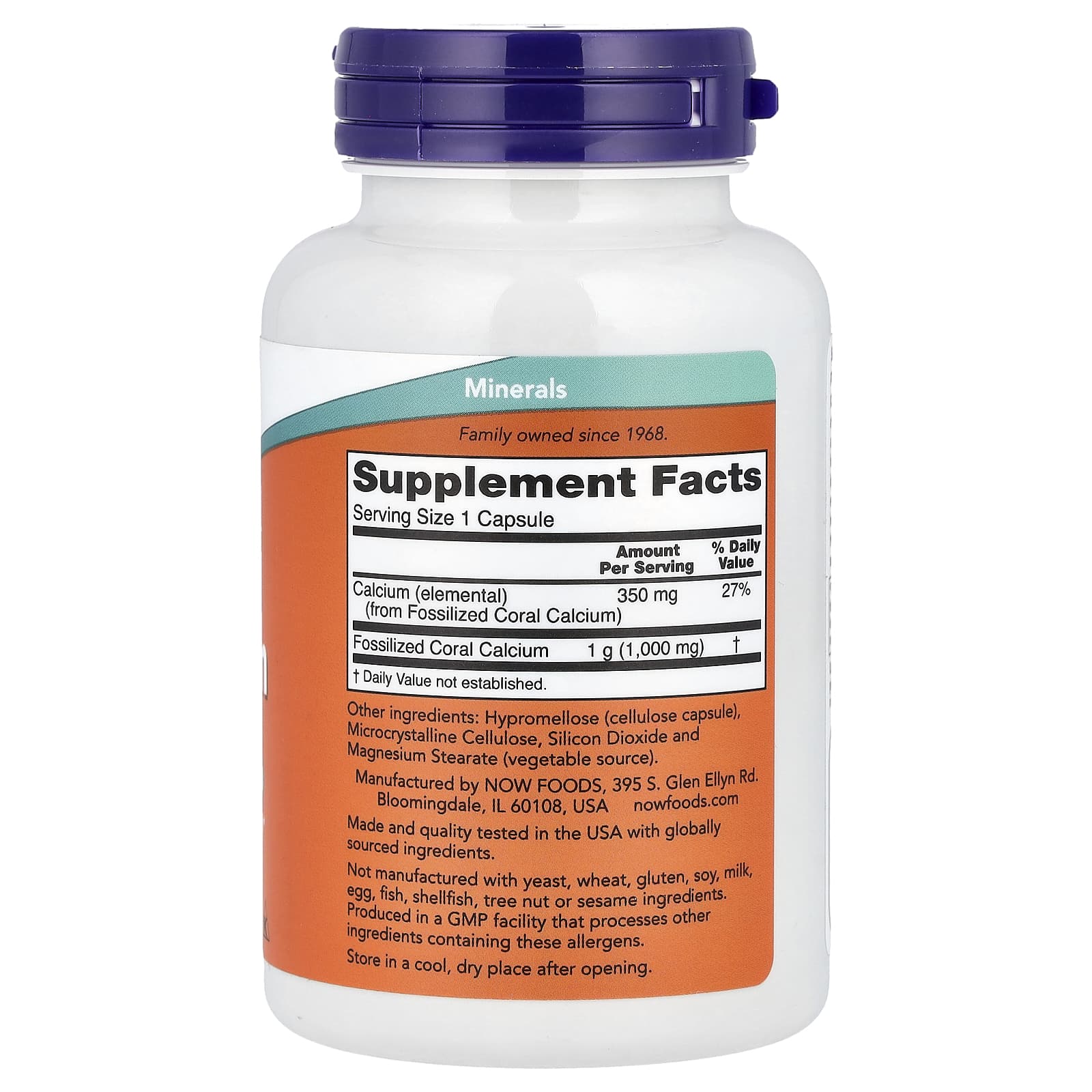 NOW Foods, Coral Calcium, 350 mg, 100 Capsules - Image 2