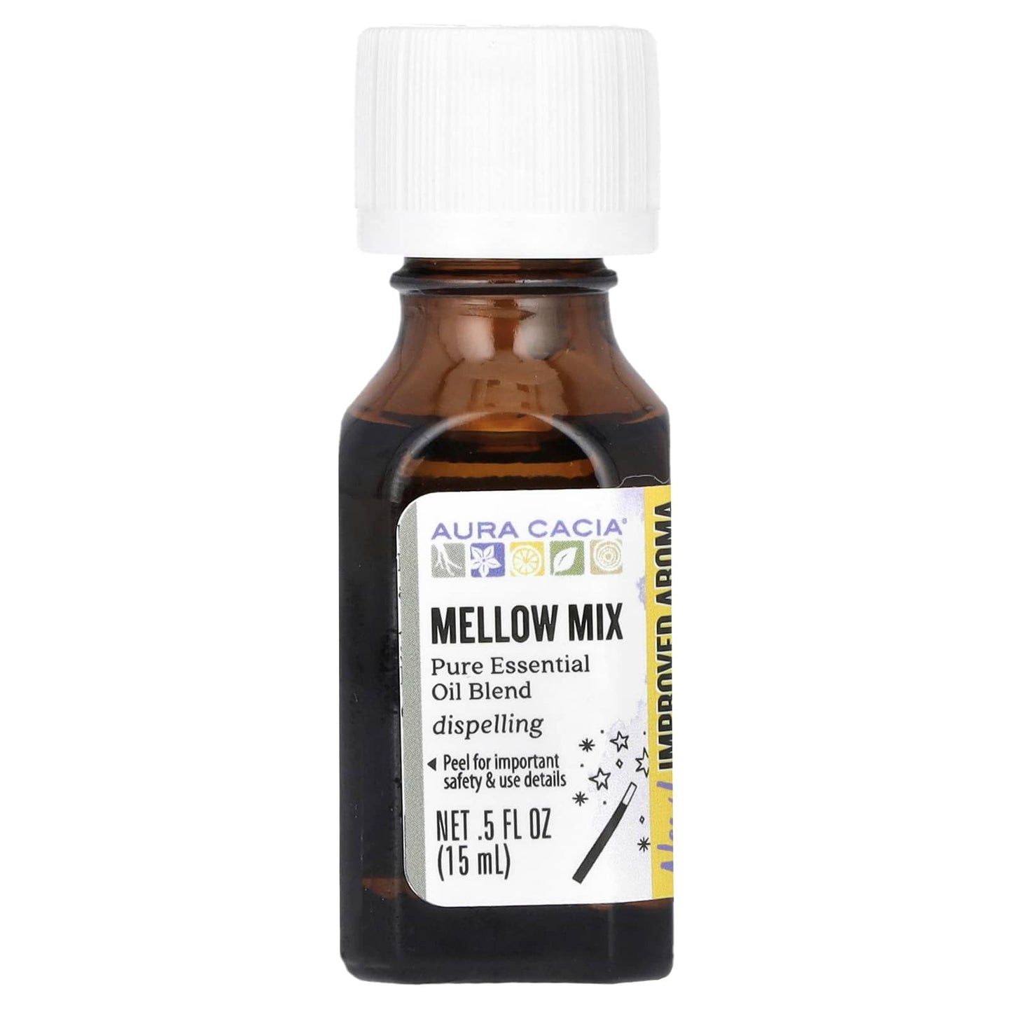 Aura Cacia Pure Essential Oil Blend, Mellow Mix, 0.5 fl oz (15 ml) - Relaxation & Stress Relief - Image 1