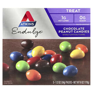 Low Carb Chocolate Peanut Treats by Atkins, 5 Packs
