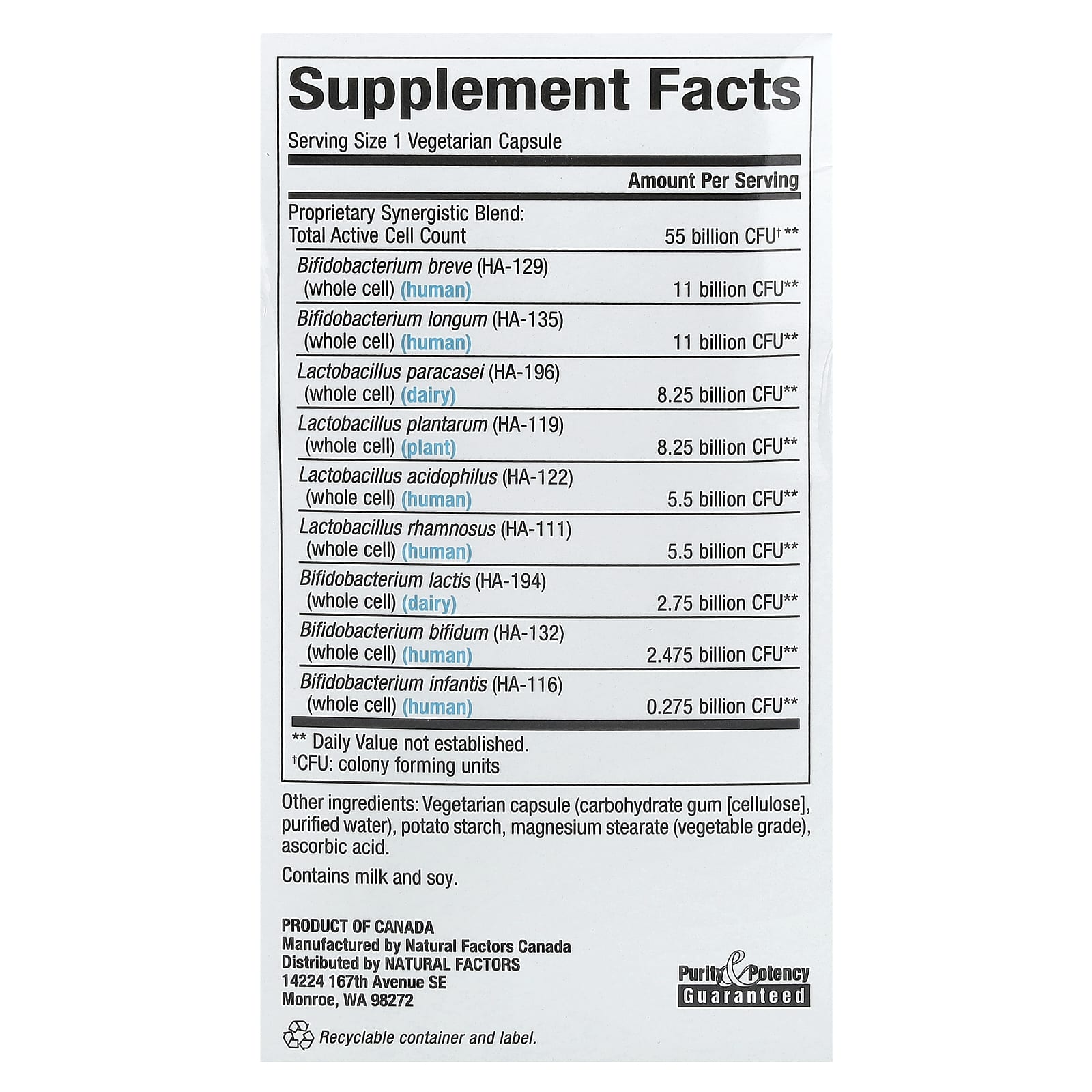 Natural Factors, Ultimate Probiotic, Critical Care, 55 Billion CFU, 30 Vegetarian Capsules - Image 2