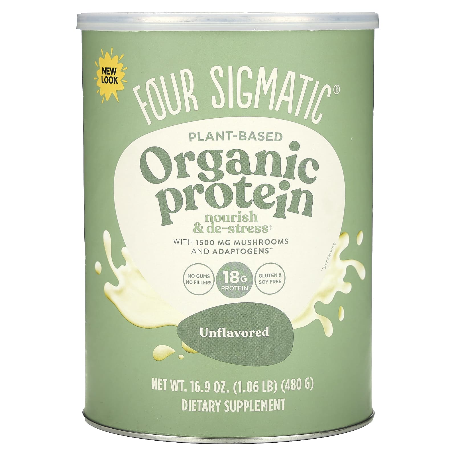 Organic Plant-Based Protein Powder with Mushrooms & Adaptogens by Four Sigmatic - Image 1