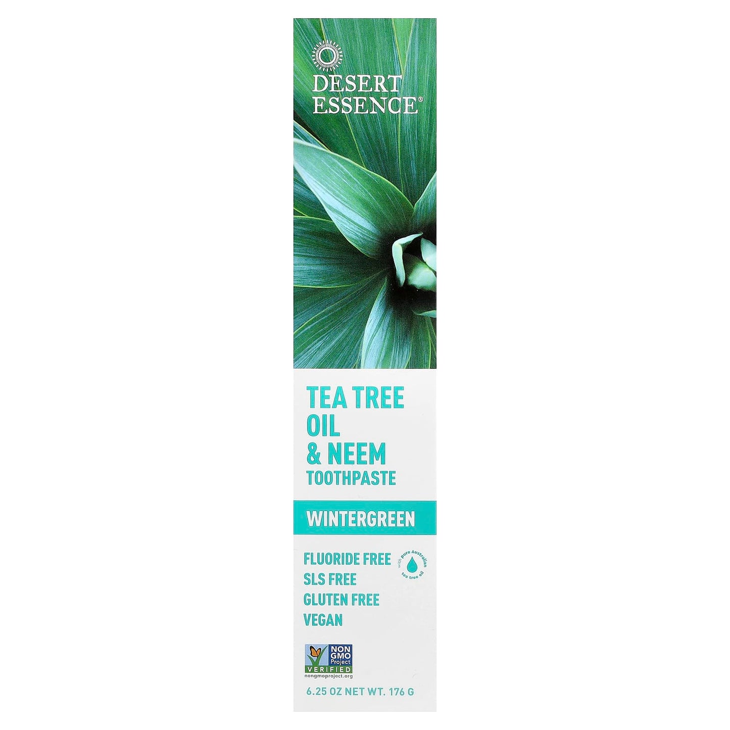 Desert Essence Tea Tree Oil Toothpaste, Wintergreen Mint, 6.25 oz (176g) - Image 2