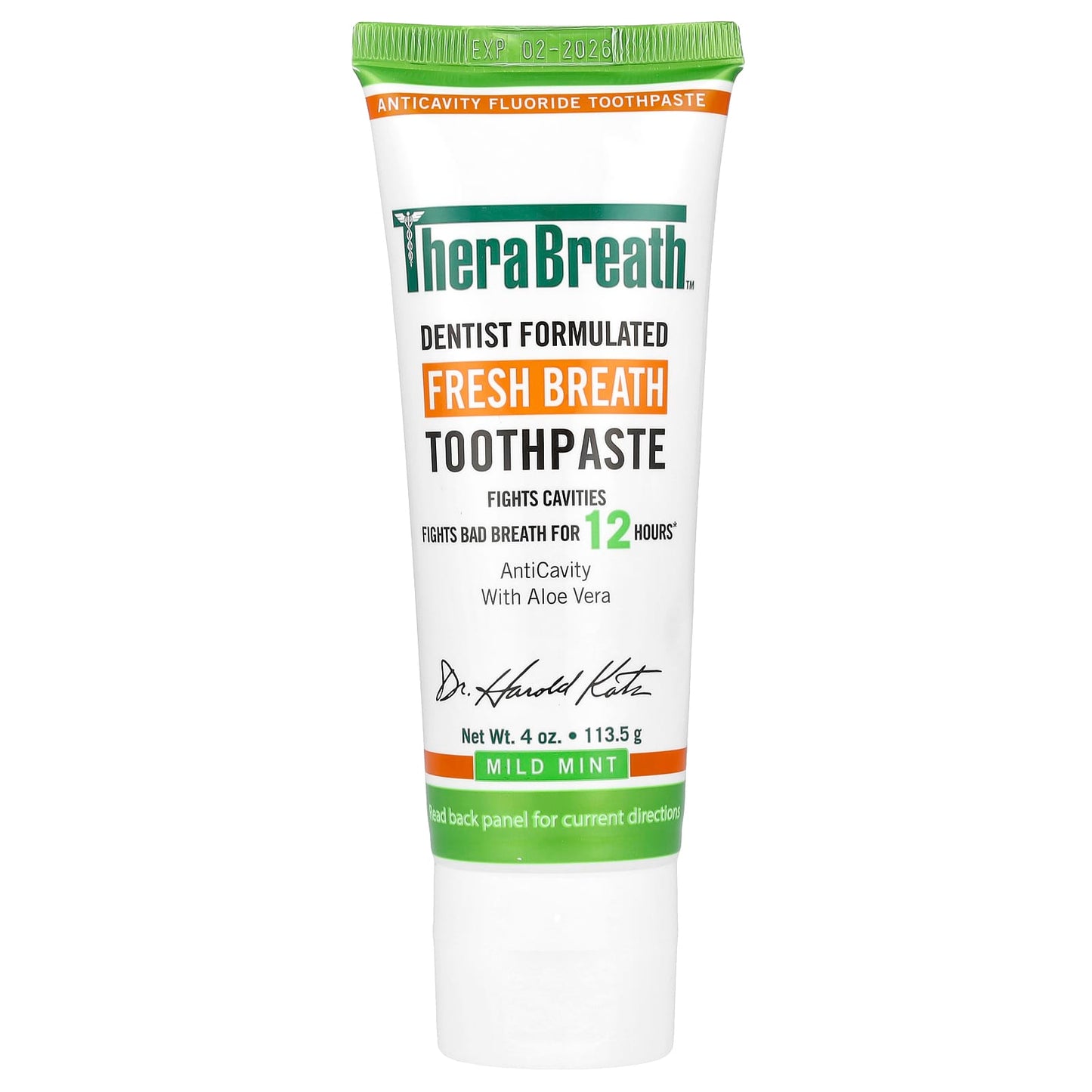 TheraBreath, Fresh Breath Toothpaste, Mild Mint , 4 oz (113.5 g) - Image 1