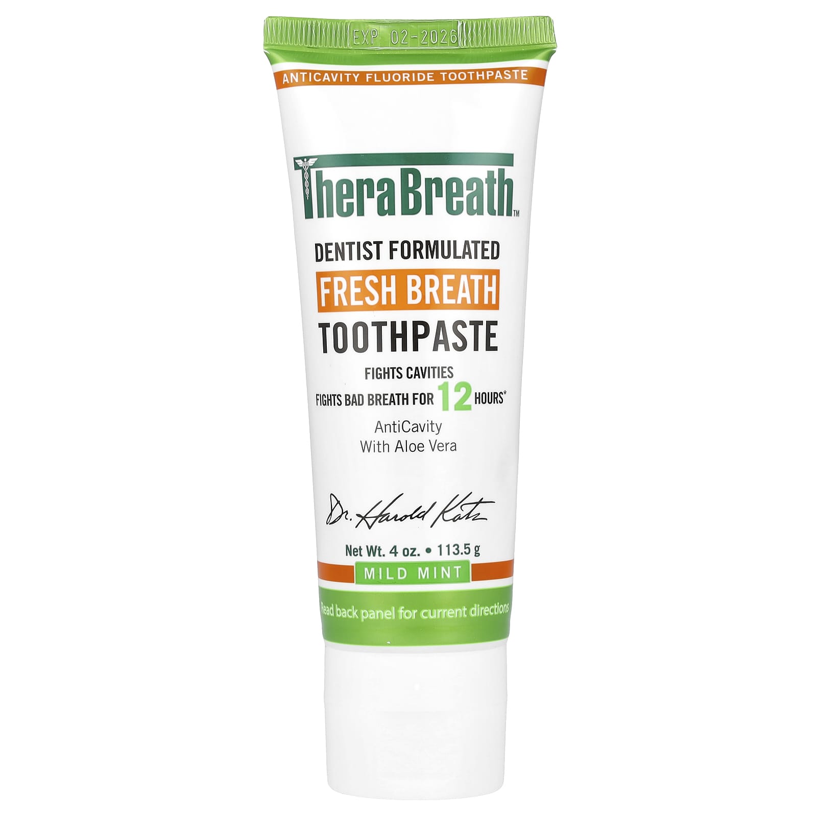 TheraBreath, Fresh Breath Toothpaste, Mild Mint , 4 oz (113.5 g) - Image 1