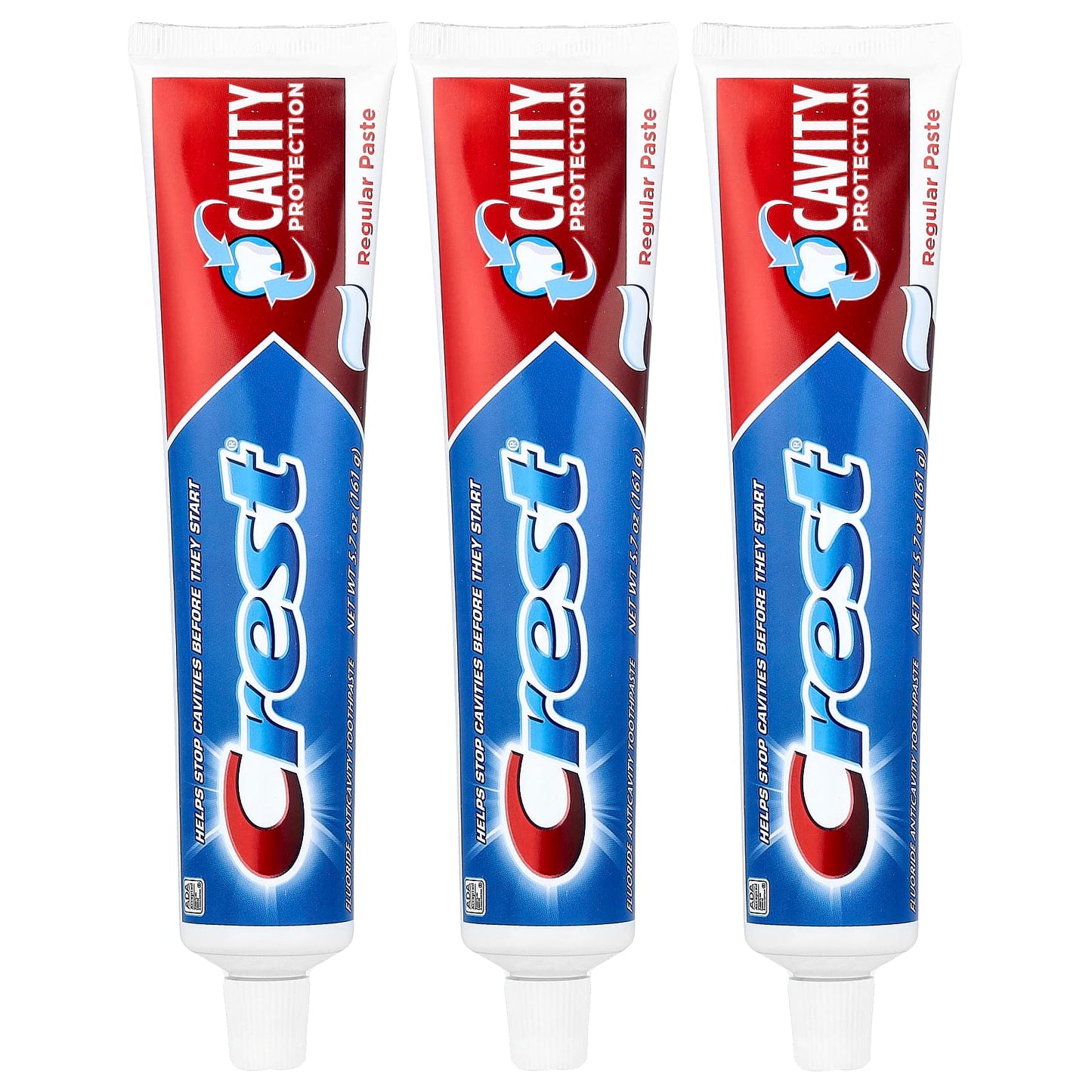 Crest 3-Pack Anticavity Toothpaste, Cavity Protection, Fluoride, Regular Paste - Image 1