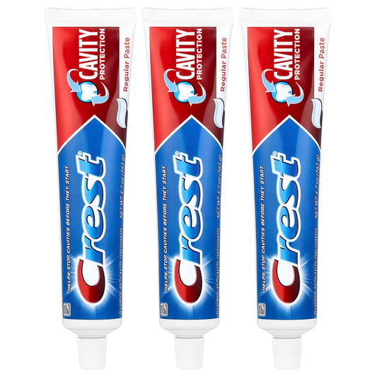 Crest 3-Pack Anticavity Toothpaste, Cavity Protection, Fluoride, Regular Paste - Image 1