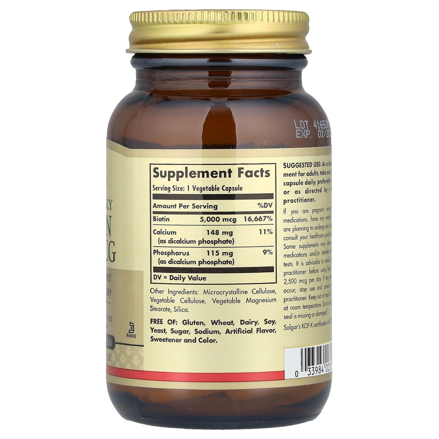 Solgar, Biotin, 50 Vegetable Capsules - Image 2