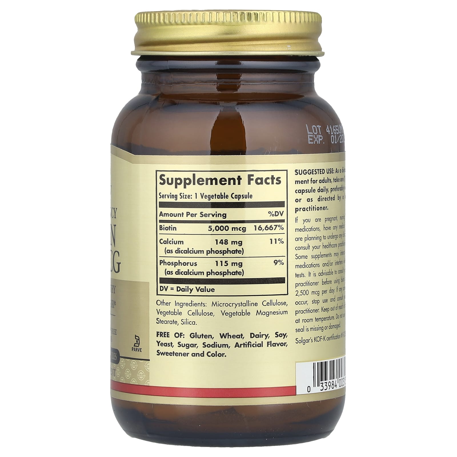 Solgar, Biotin, 50 Vegetable Capsules - Image 2