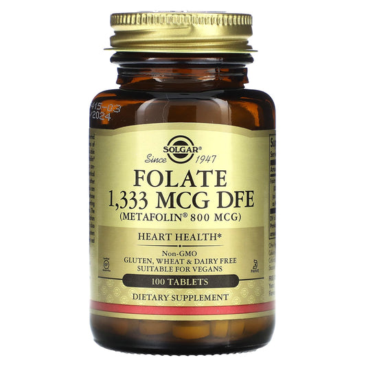 Solgar, Folate, 1,333 mcg DFE, 100 Tablets