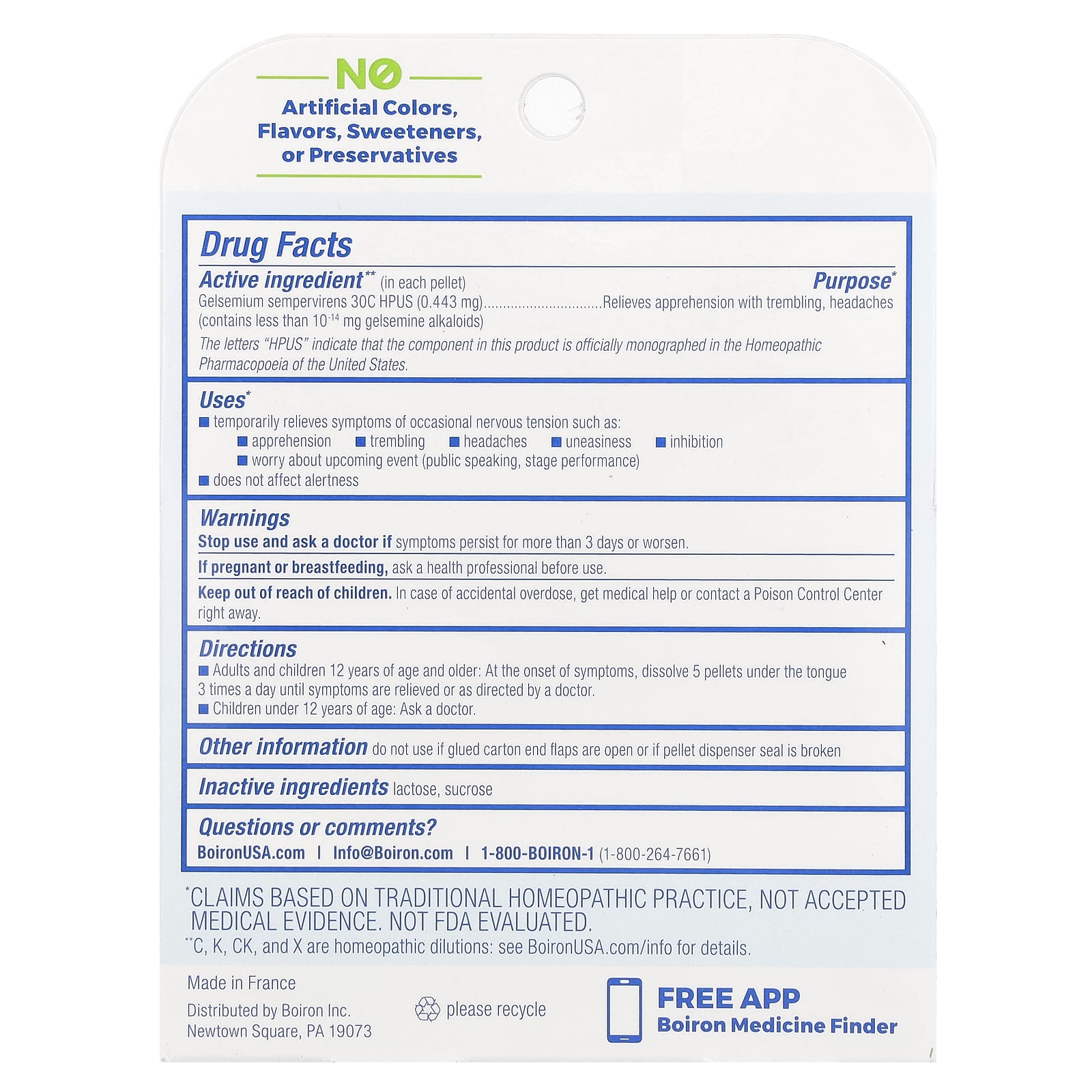 Relieve Nervous Stress with Boiron Gelsemium, 30C, 240 Pellets - Image 2