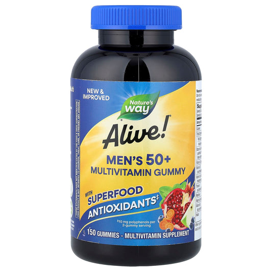 Nature's Way, Alive!® Men's 50+ Multivitamin Gummy, Fruit, 150 Gummies - Image 1