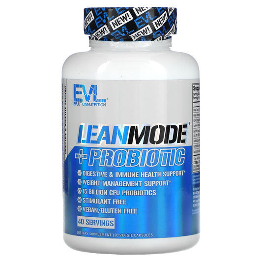 EVLution Nutrition LeanMode + Probiotic, 120 Veggie Capsules for Weight Loss & Digestive Health - Image 1