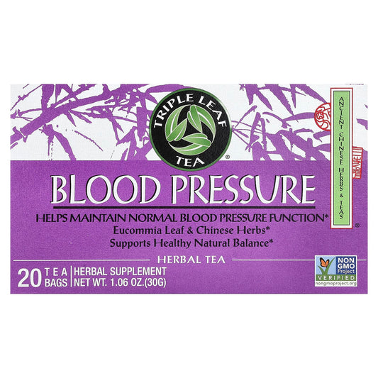 Triple Leaf Tea, Herbal Tea, Blood Pressure, 20 Tea Bags, 1.06 oz (30 g) - Image 1