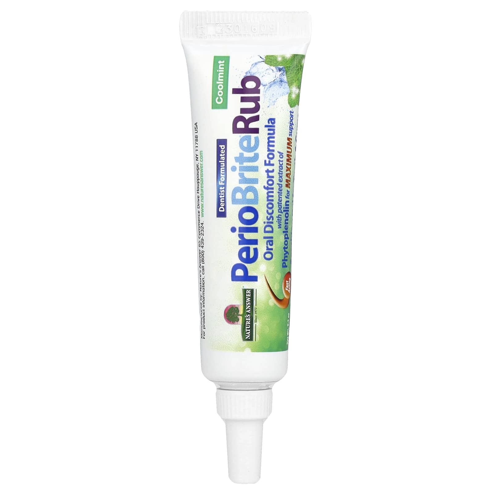 Nature's Answer, PerioBrite®Rub, Soothing Gel for Teeth & Gums, Coolmint, 0.5 oz (14.2 g) - Image 1