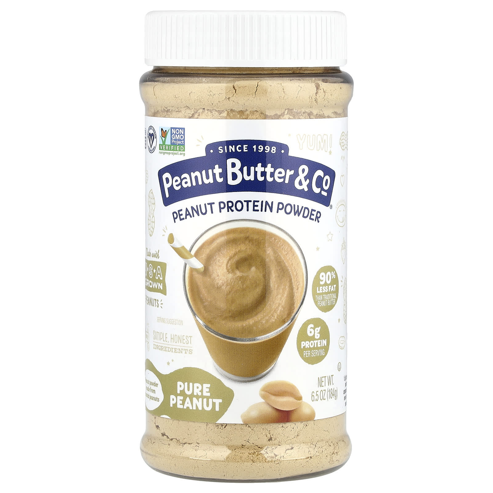 Peanut Butter & Co., Peanut Protein Powder, Pure Peanut, 6.5 oz (184 g) - Image 1