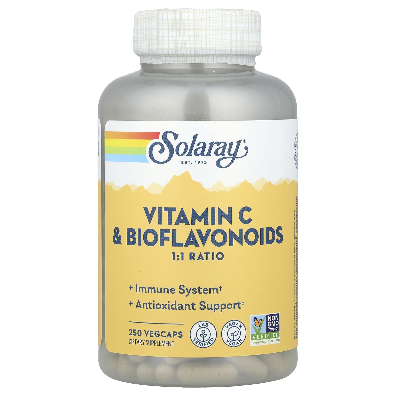 Solaray, Vitamin C & Bioflavonoids, 250 VegCaps - Image 1