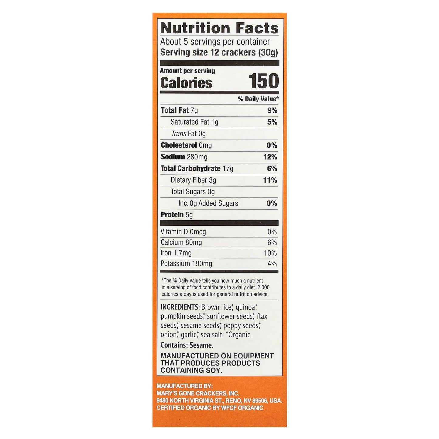 Mary's Gone Crackers, Organic Super Seed Crackers, Everything, 5.5 oz (156 g) - Image 2