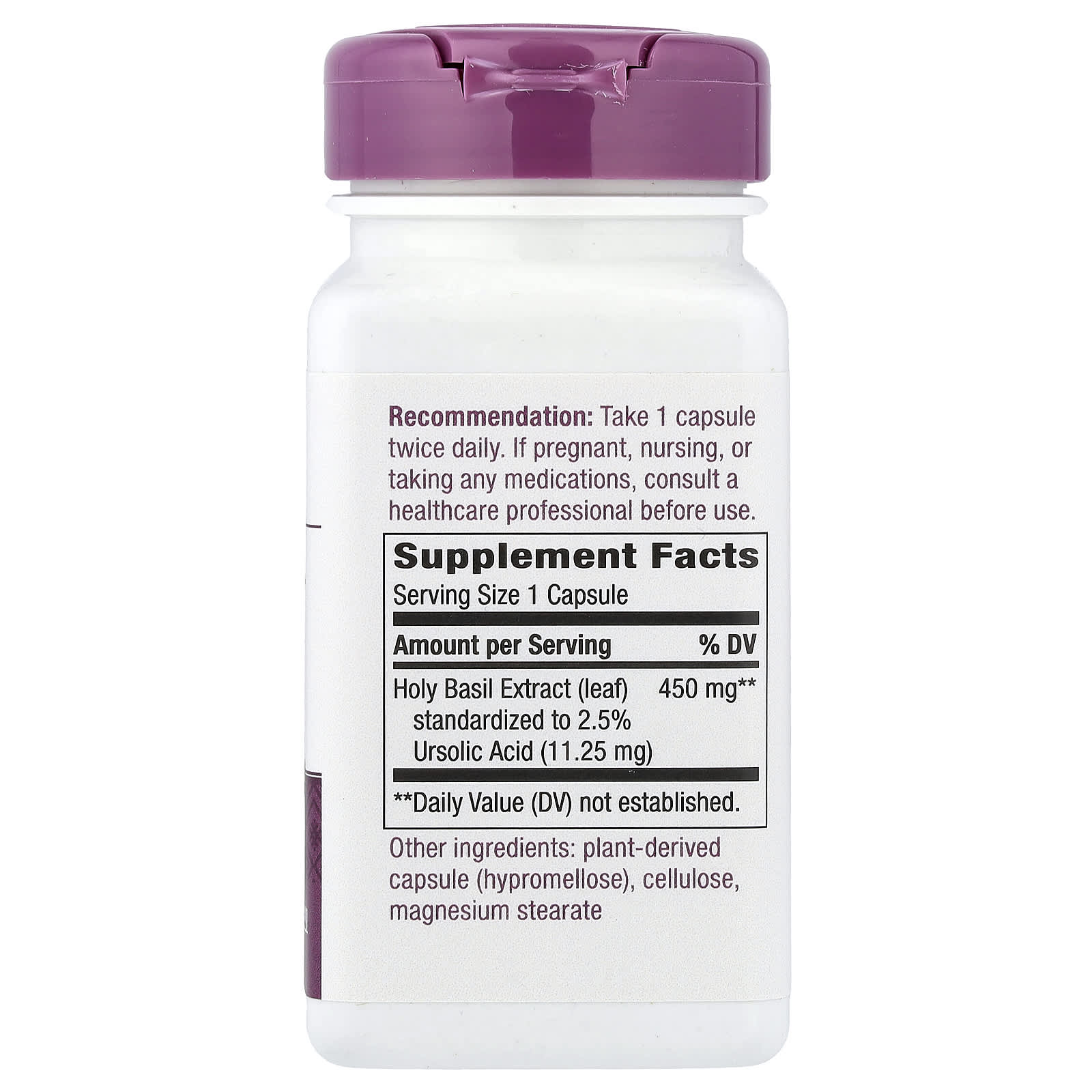 Nature's Way, Holy Basil, 450 mg, 60 Vegan Capsules - Image 2