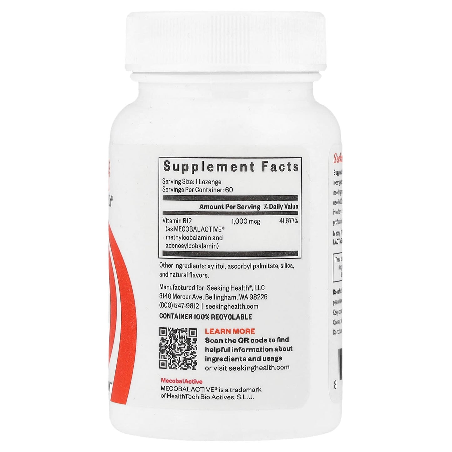 Seeking Health, Methyl B12, 1,000 mcg, 60 Lozenges - Image 2