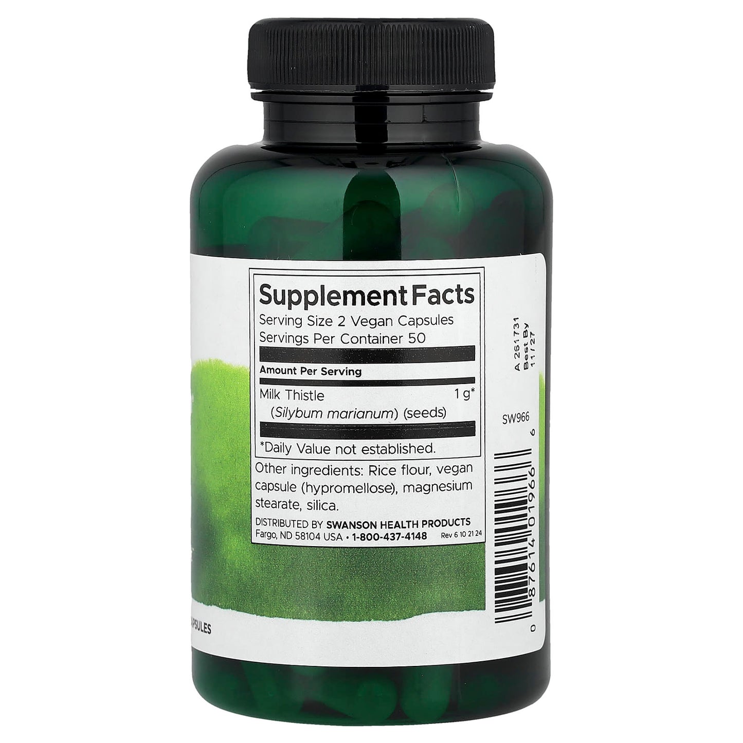 Swanson, Full Spectrum® Milk Thistle, 500 mg, 100 Vegan Capsules - Image 2