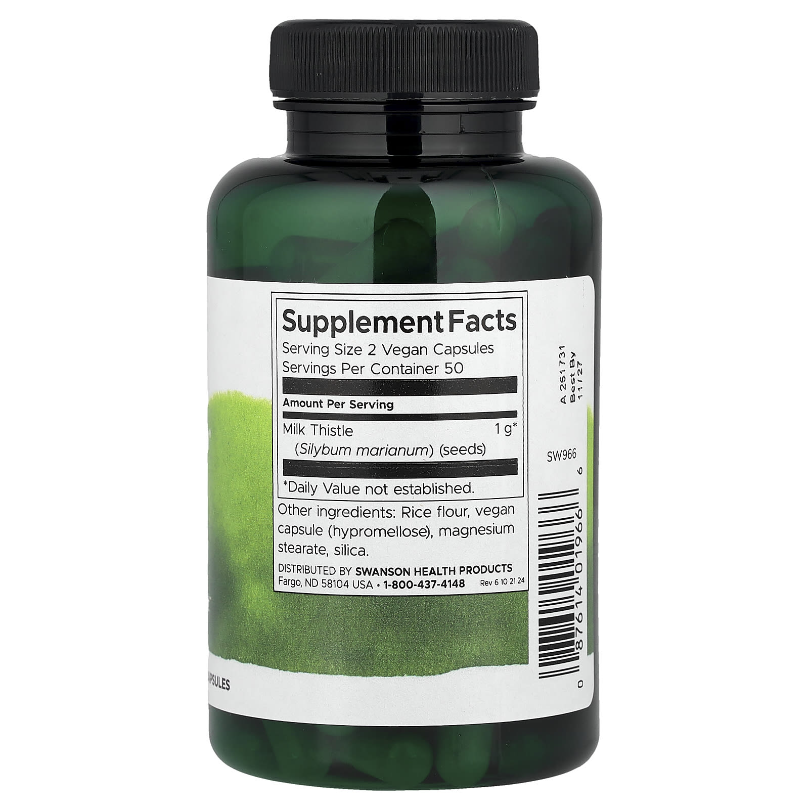 Swanson, Full Spectrum® Milk Thistle, 500 mg, 100 Vegan Capsules - Image 2