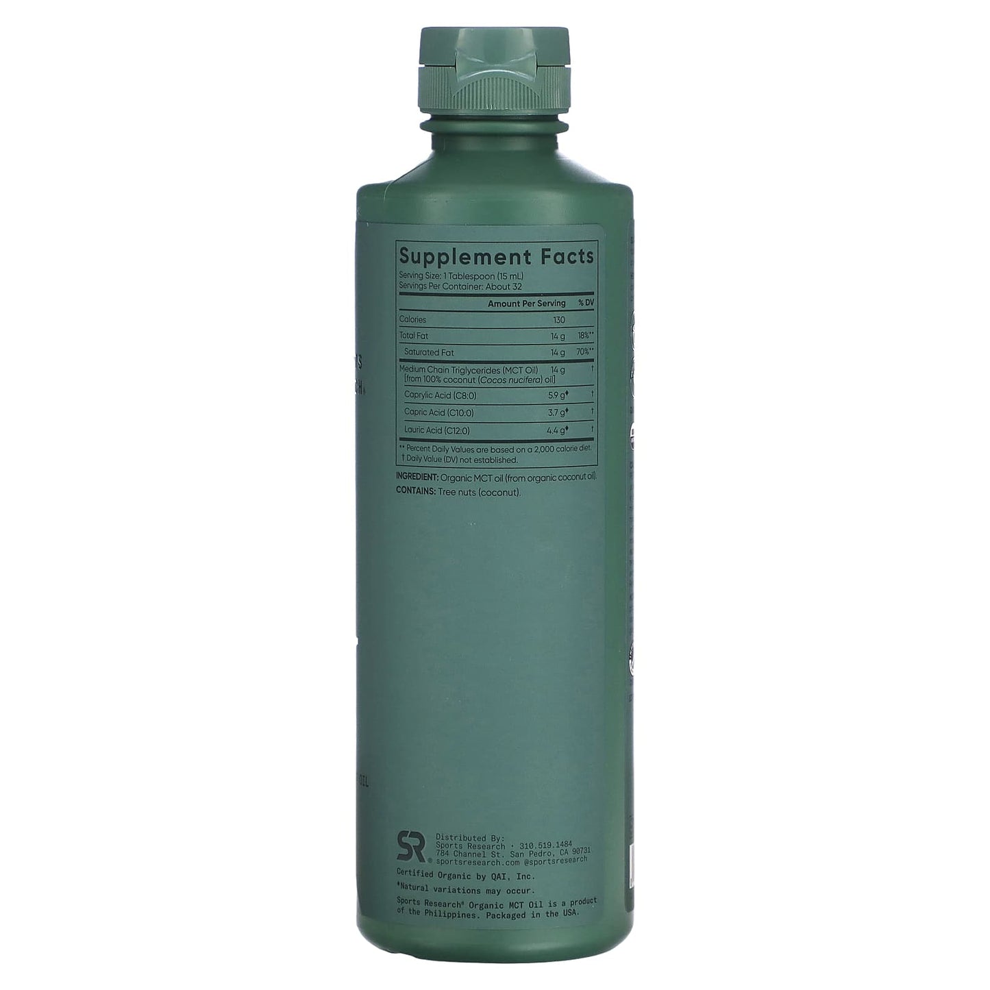 Sports Research, Organic MCT Oil, 16 fl oz (473 ml) - Image 2