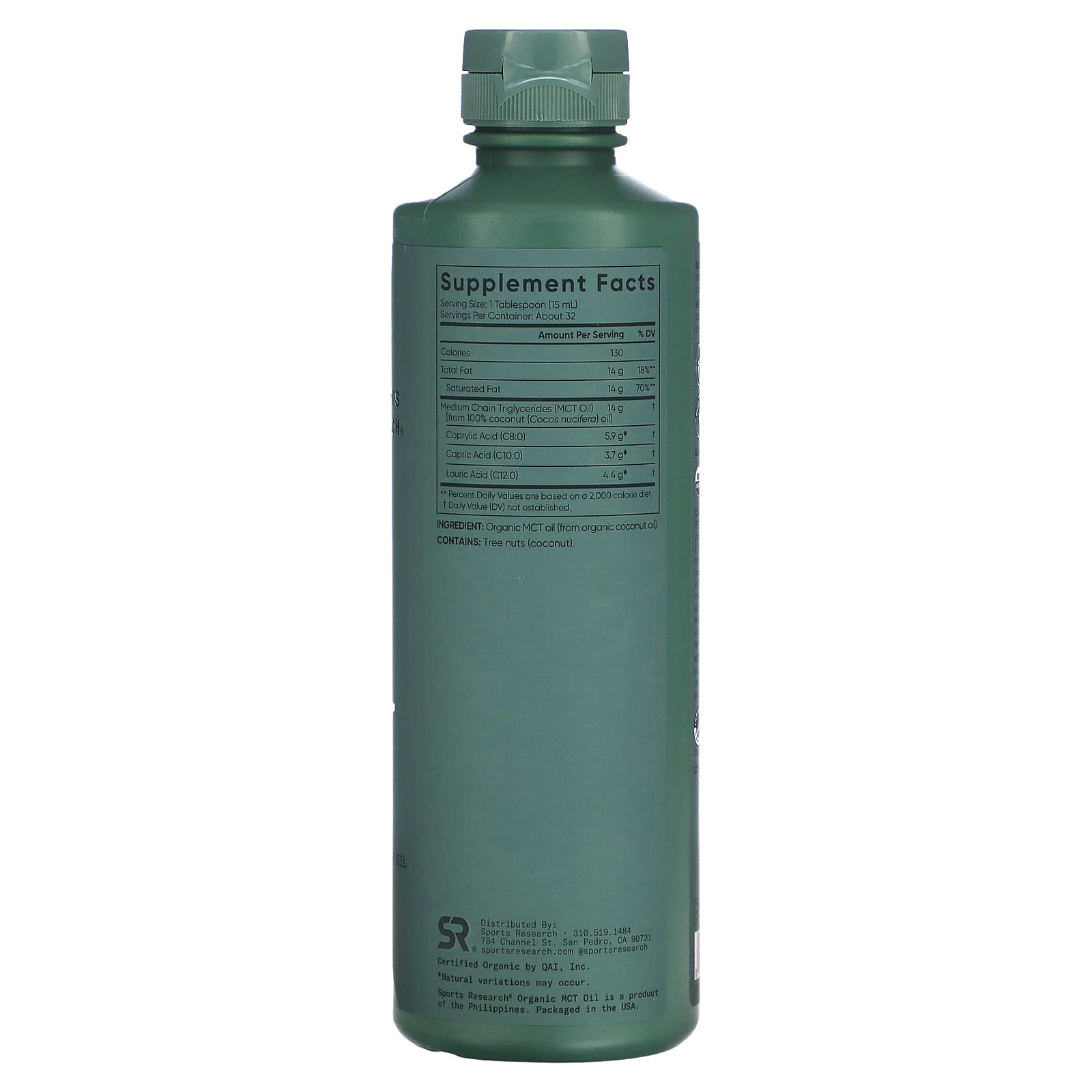 Sports Research, Organic MCT Oil, 16 fl oz (473 ml) - Image 2