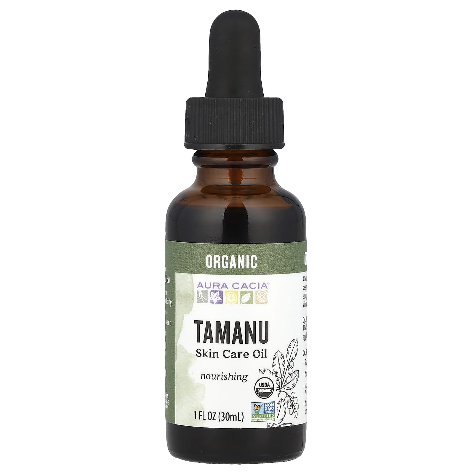 Aura Cacia Organic Tamanu Skin Care Oil, 1 fl oz (30 ml) - Image 1
