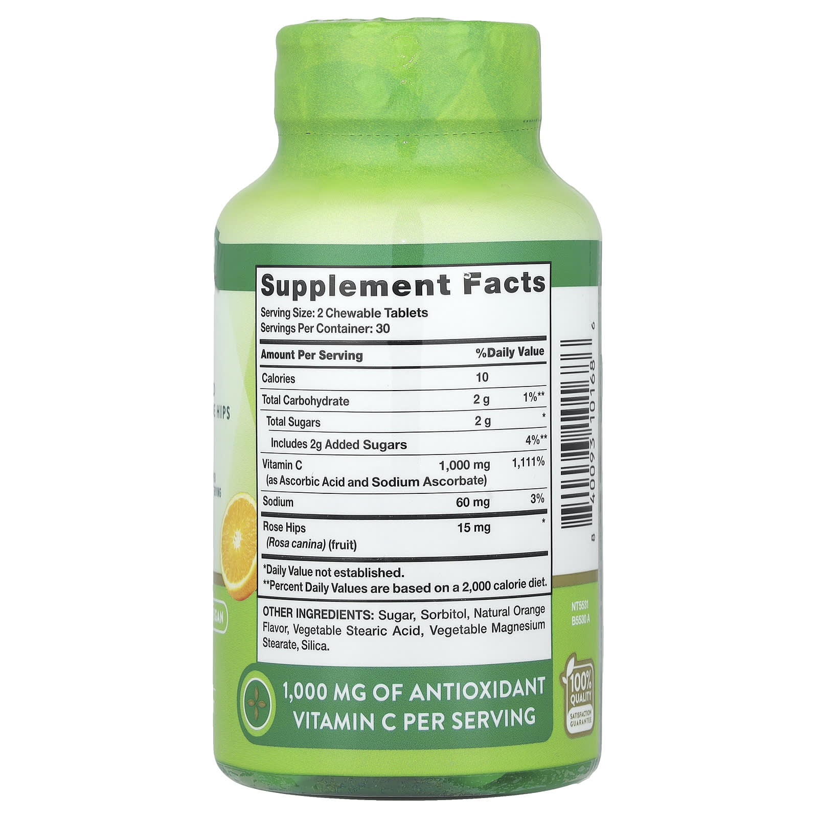 Nature's Truth, Vitamin C Plus Wild Rose Hips, Natural Orange, 60 Chewable Tablets - Image 2