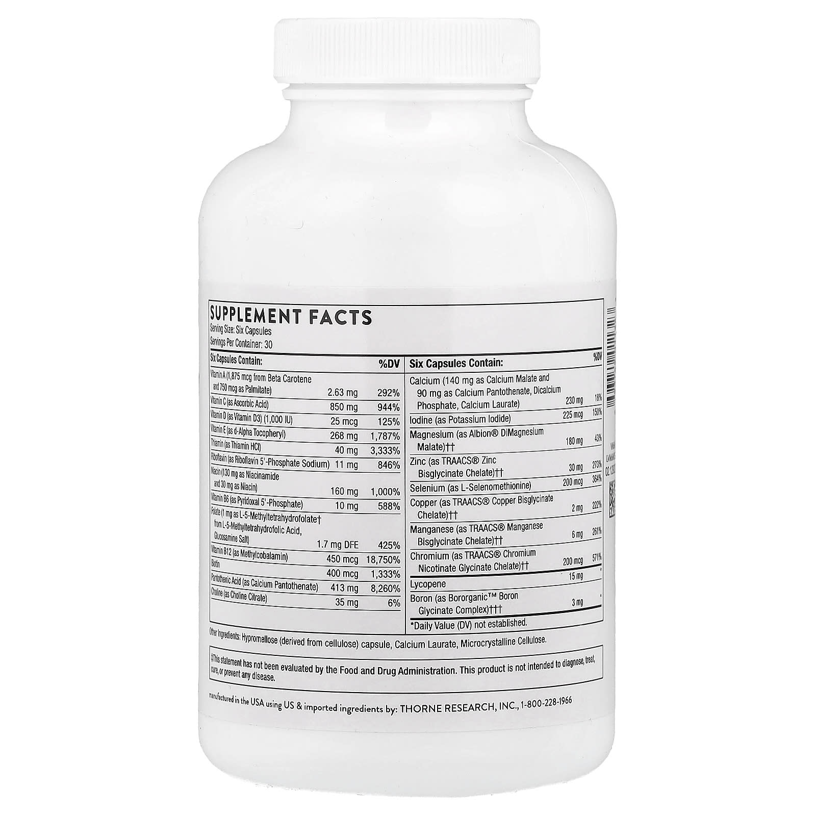 Thorne, Men's Multi 50+, 180 Capsules - Image 2