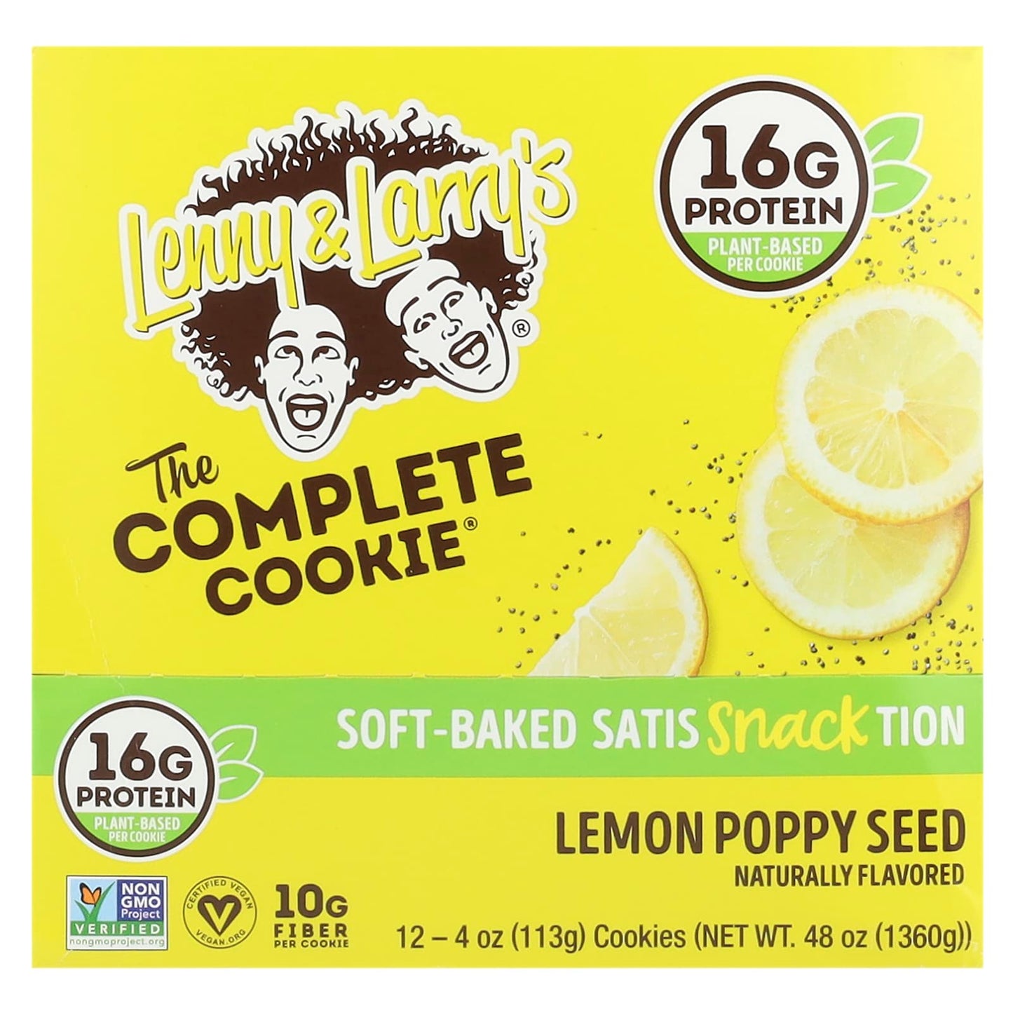 Lenny & Larry's, The Complete Cookie®, Lemon Poppy Seed, 12 Cookies, 4 oz (113 g) Each - Image 1