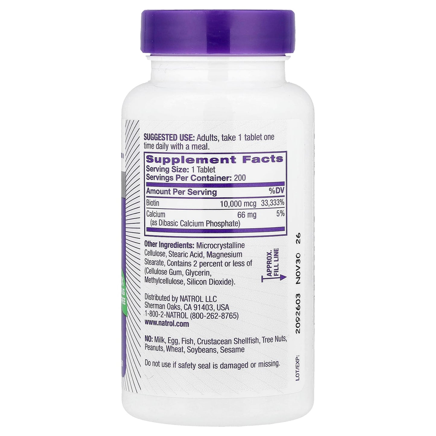 Natrol, Biotin, 200 Tablets - Image 2